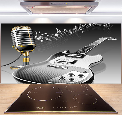 Cooker splashback Guitar and microphone