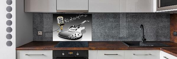 Cooker splashback Guitar and microphone