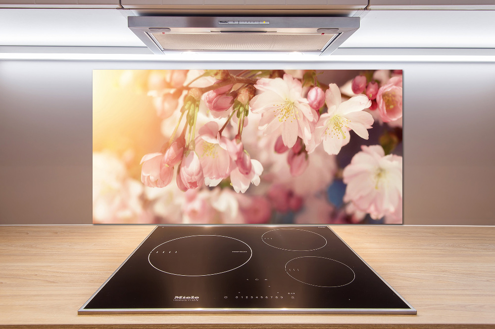 Kitchen wall panels Cherry blossoms