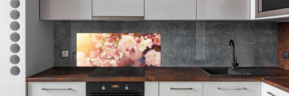 Kitchen wall panels Cherry blossoms