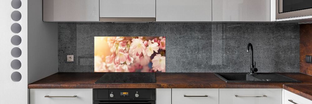 Kitchen wall panels Cherry blossoms