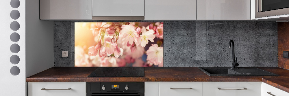 Kitchen wall panels Cherry blossoms