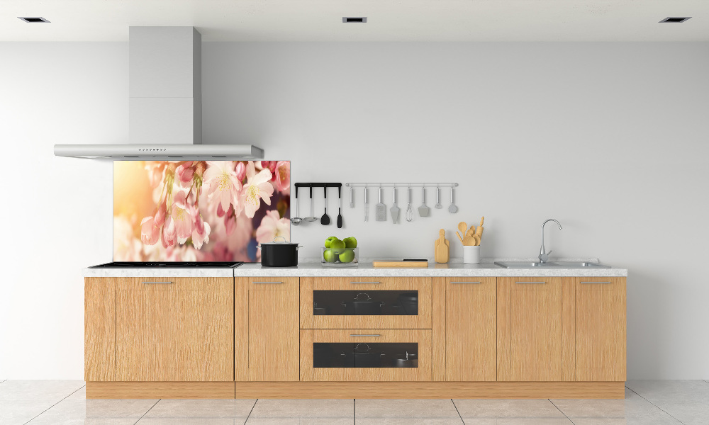 Kitchen wall panels Cherry blossoms