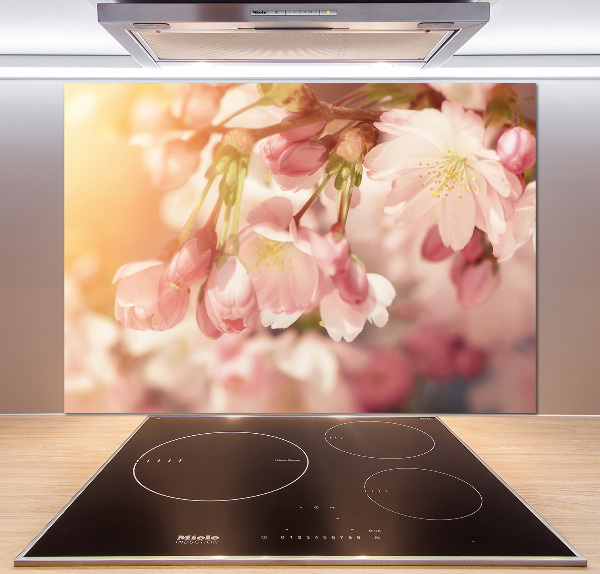 Kitchen wall panels Cherry blossoms