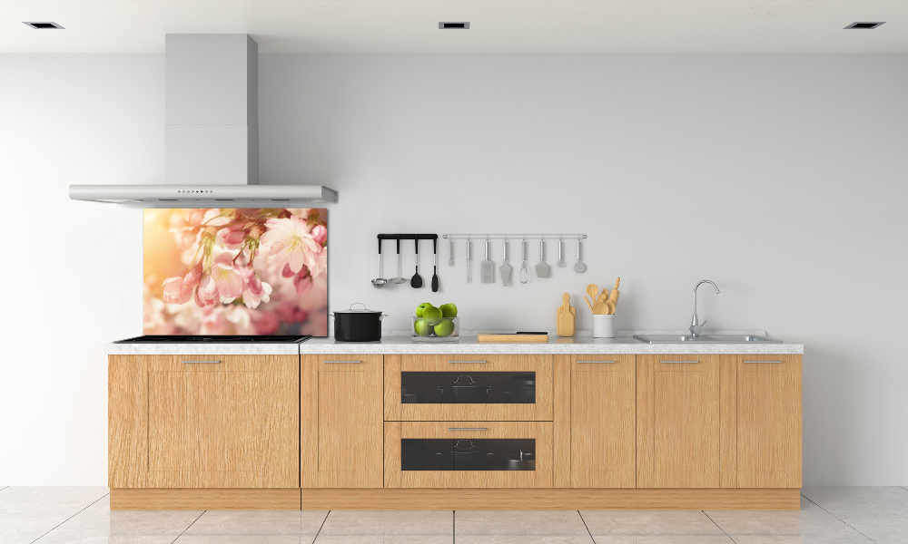 Kitchen wall panels Cherry blossoms