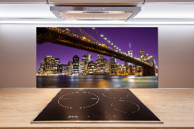 Glass splashback Manhattan at night