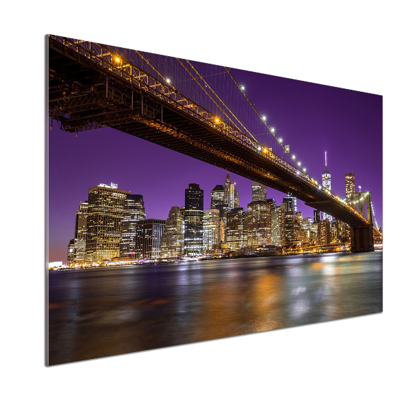 Glass splashback Manhattan at night