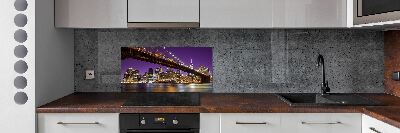 Glass splashback Manhattan at night