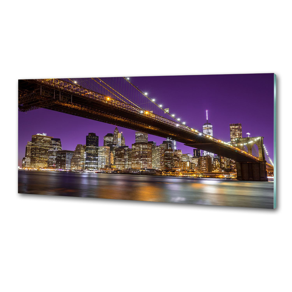 Glass splashback Manhattan at night