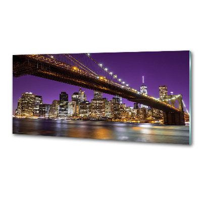 Glass splashback Manhattan at night