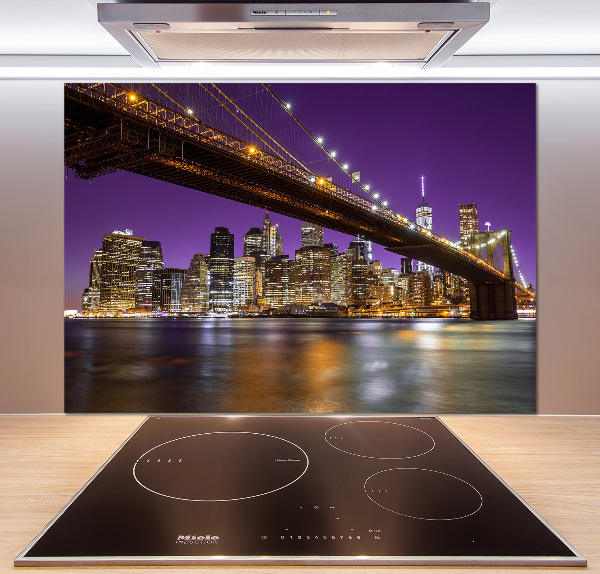 Glass splashback Manhattan at night