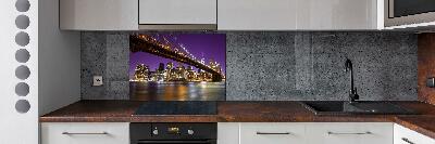 Glass splashback Manhattan at night