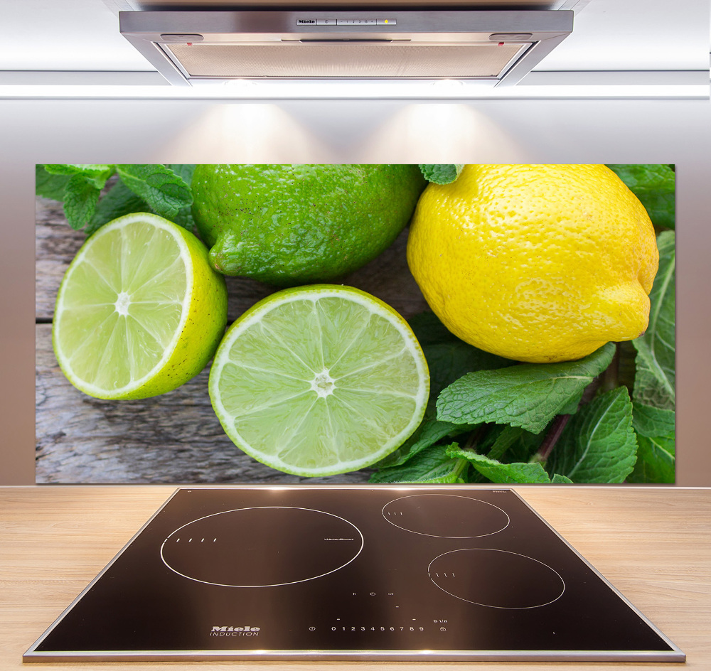 Cooker splashback Lime and lemon