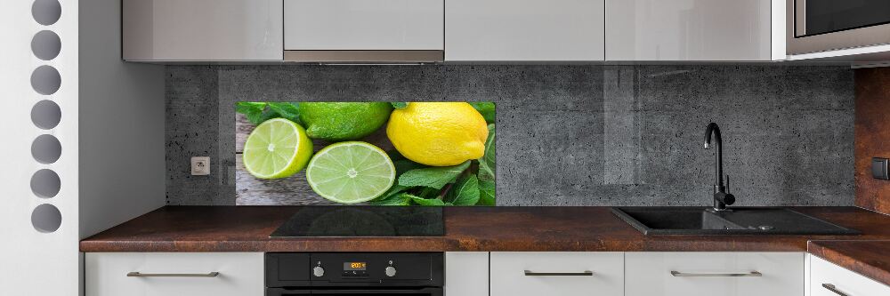 Cooker splashback Lime and lemon