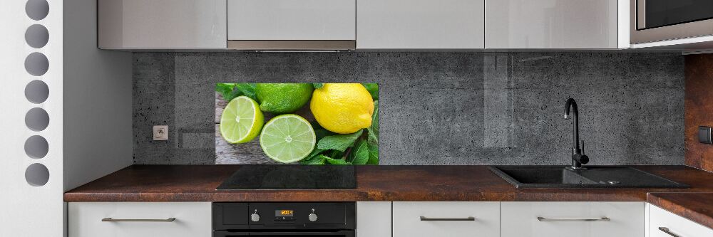 Cooker splashback Lime and lemon