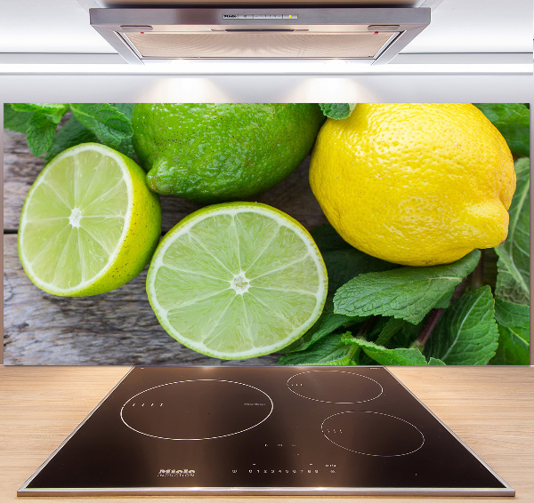 Cooker splashback Lime and lemon