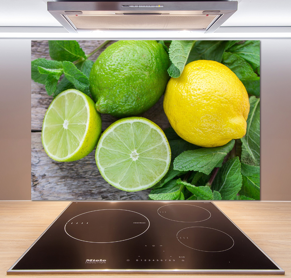 Cooker splashback Lime and lemon