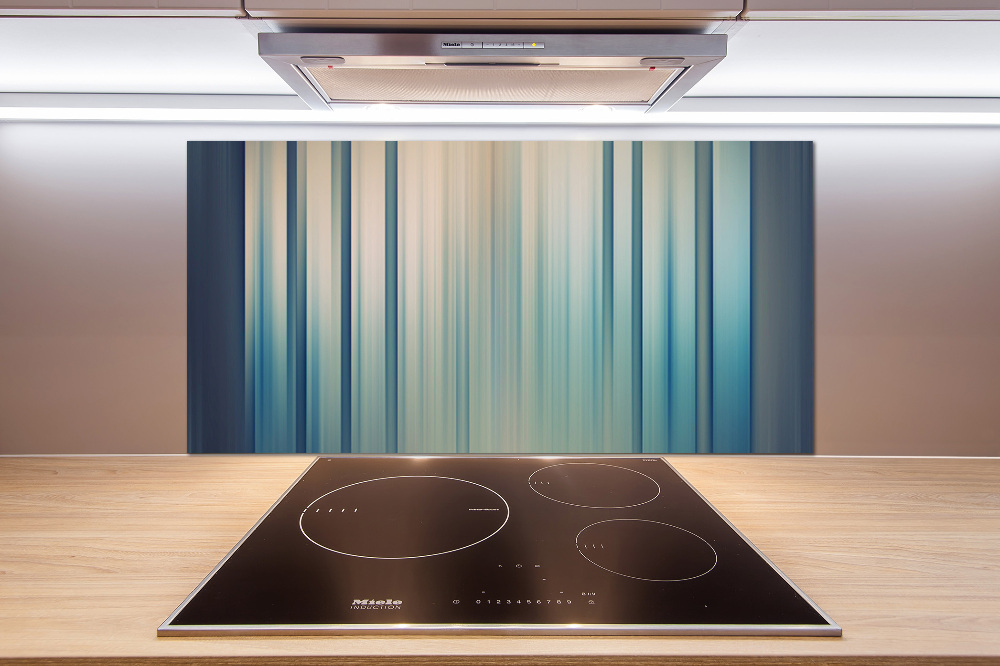 Glass splashback Blue stripes