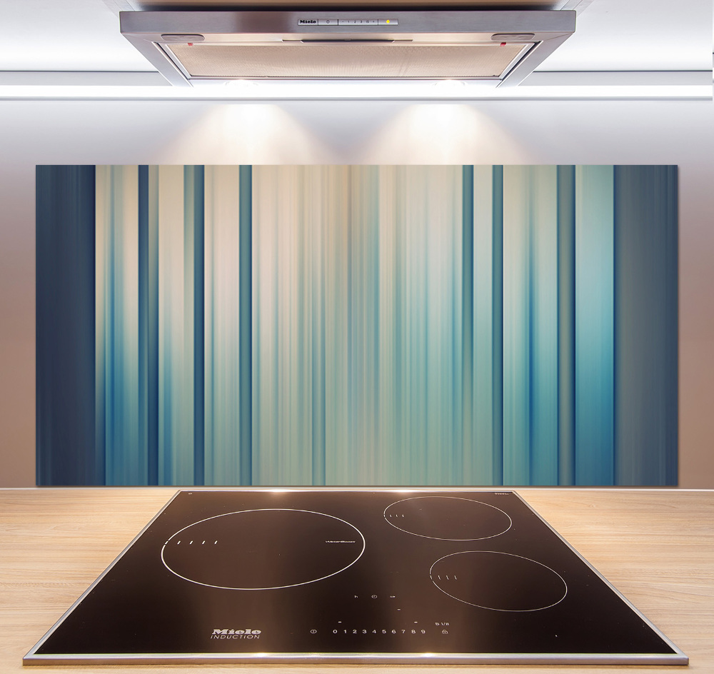 Glass splashback Blue stripes