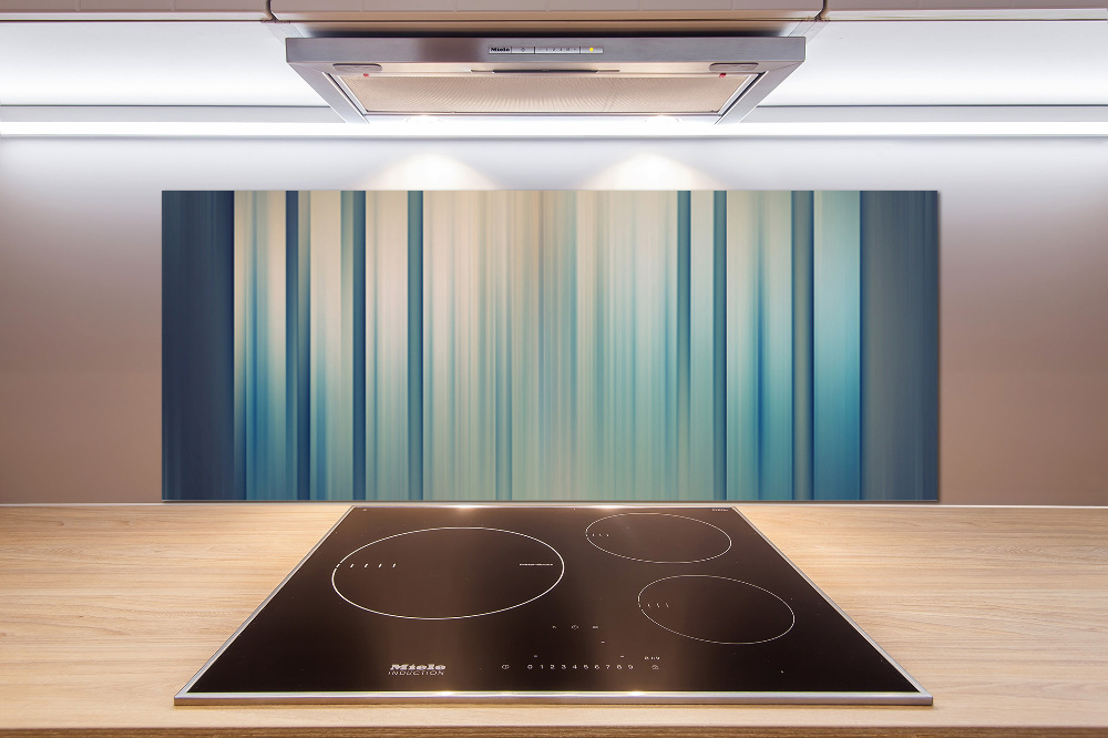 Glass splashback Blue stripes