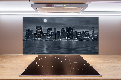 Kitchen splashback New York at night