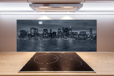 Kitchen splashback New York at night