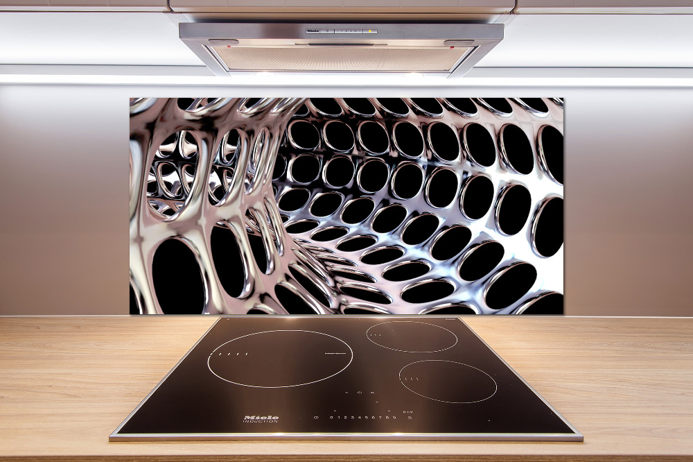 Glass splashback Metal tunnel