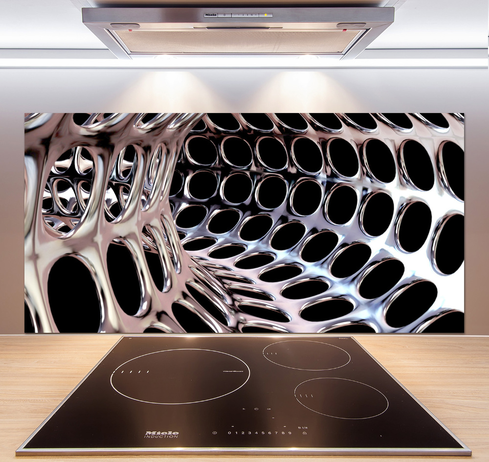 Glass splashback Metal tunnel