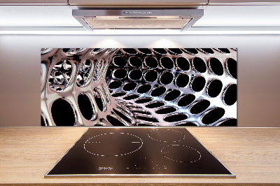 Glass splashback Metal tunnel