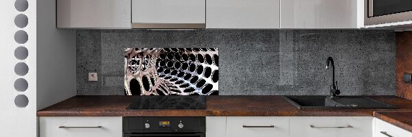 Glass splashback Metal tunnel