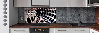 Glass splashback Metal tunnel