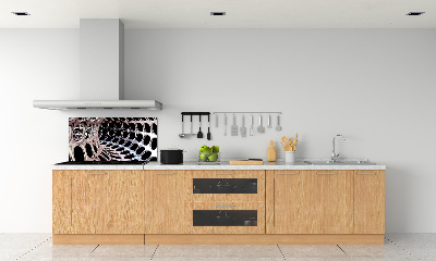 Glass splashback Metal tunnel