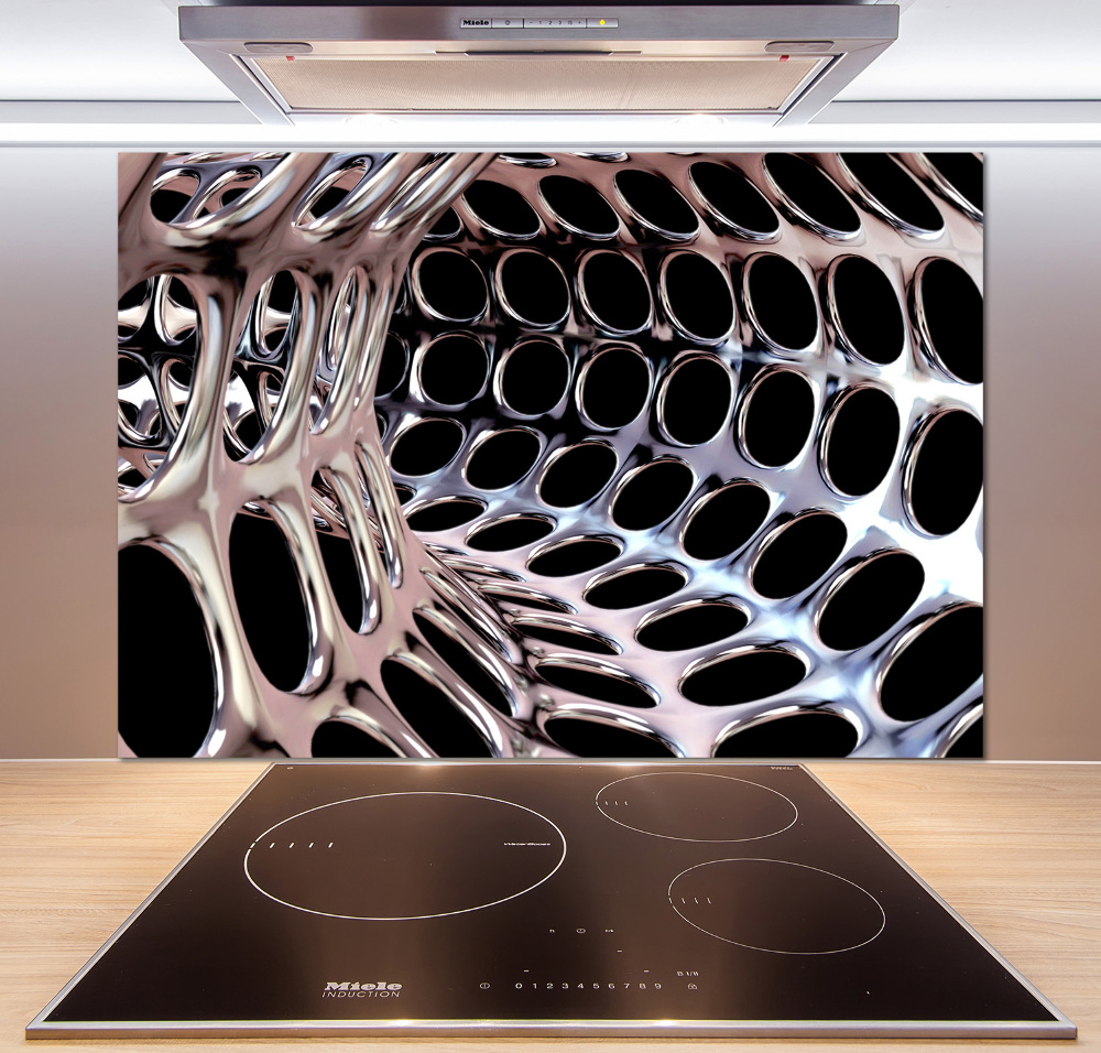 Glass splashback Metal tunnel