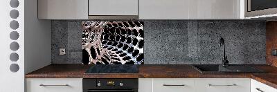 Glass splashback Metal tunnel