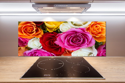 Kitchen splashback Colorful roses