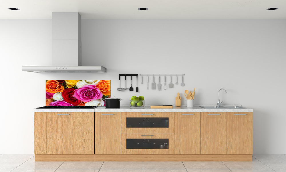 Kitchen splashback Colorful roses