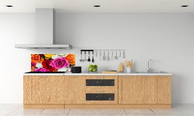 Kitchen splashback Colorful roses