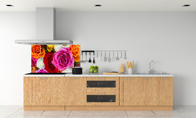 Kitchen splashback Colorful roses