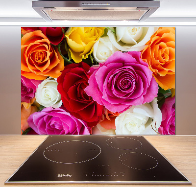 Kitchen splashback Colorful roses