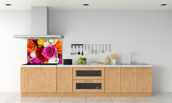 Kitchen splashback Colorful roses