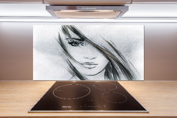 Kitchen splashback panel Portrait of a woman