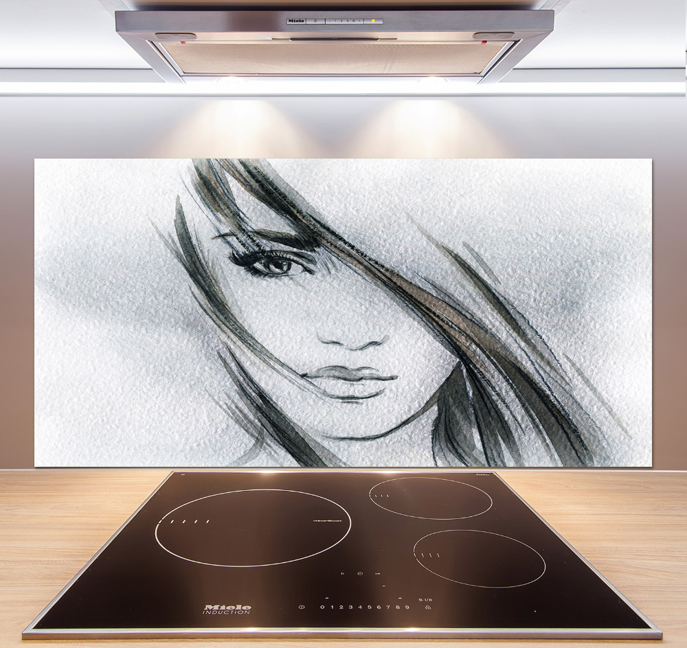 Kitchen splashback panel Portrait of a woman