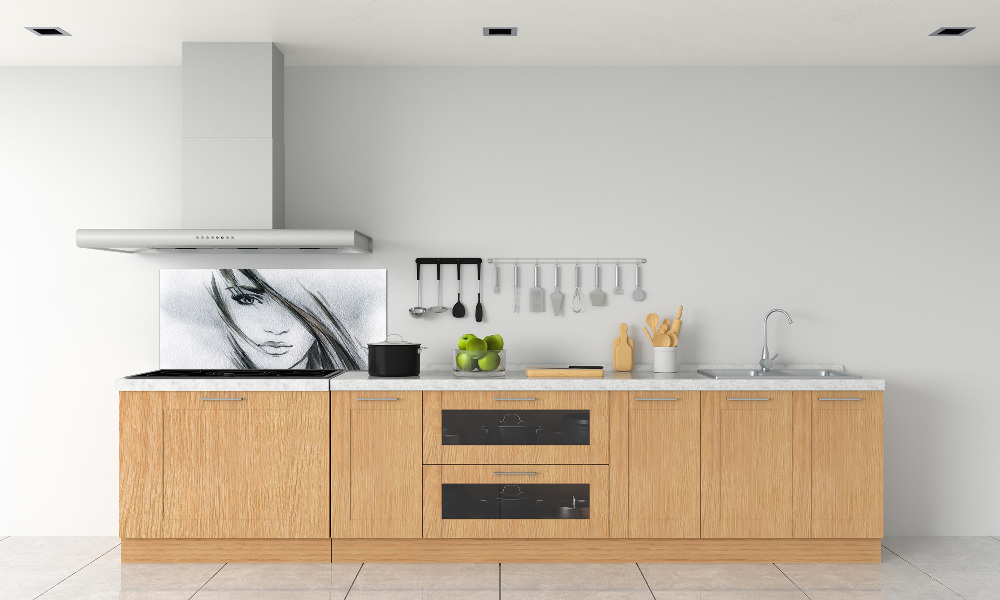 Kitchen splashback panel Portrait of a woman