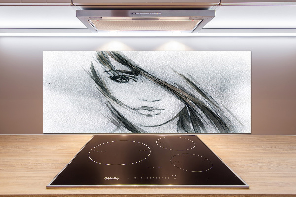 Kitchen splashback panel Portrait of a woman