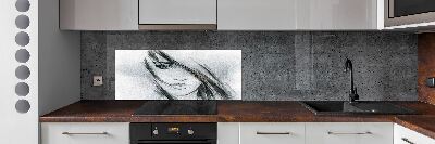 Kitchen splashback panel Portrait of a woman