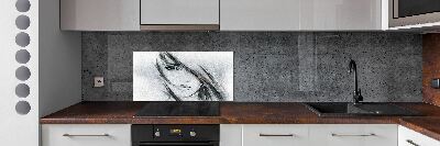 Kitchen splashback panel Portrait of a woman