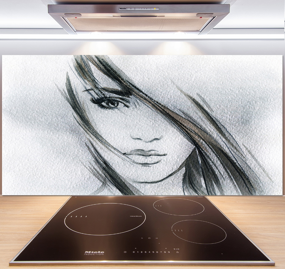 Kitchen splashback panel Portrait of a woman