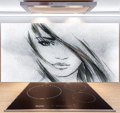 Kitchen splashback panel Portrait of a woman