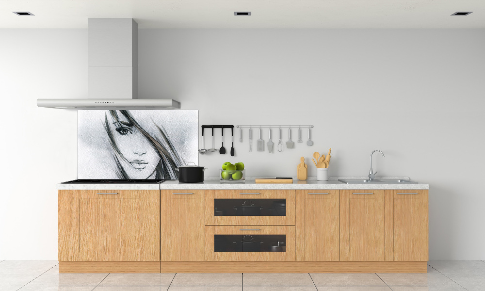 Kitchen splashback panel Portrait of a woman