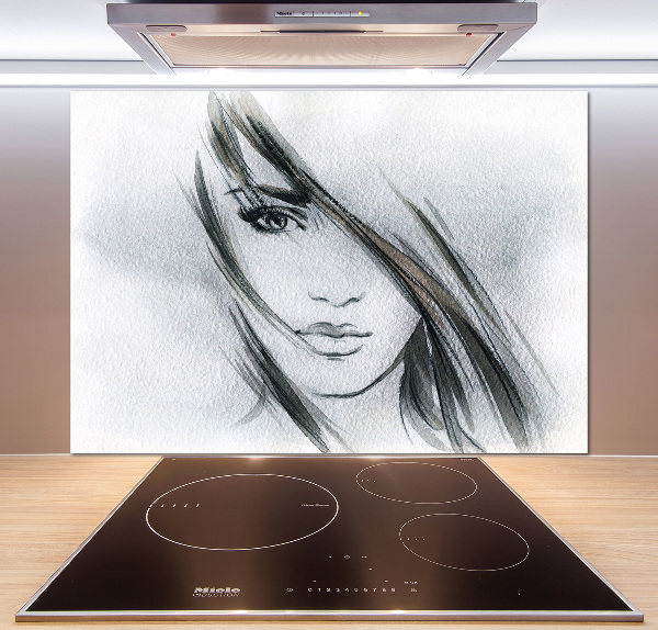 Kitchen splashback panel Portrait of a woman